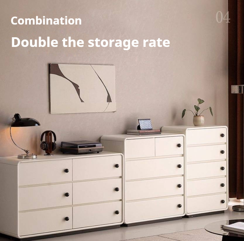 Solid Rubberwood Modern Drawer Chest