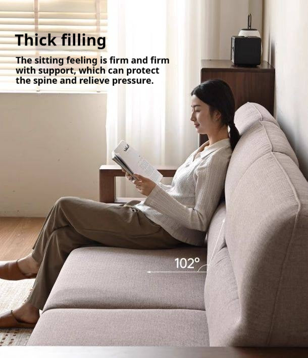 Sandalwood Solid Wood Fabric Sofa