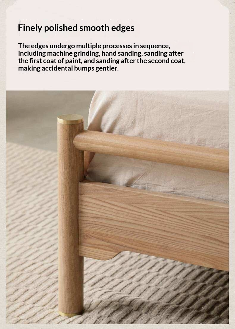 Ash Solid Wood Nordic Simple Modern Bed