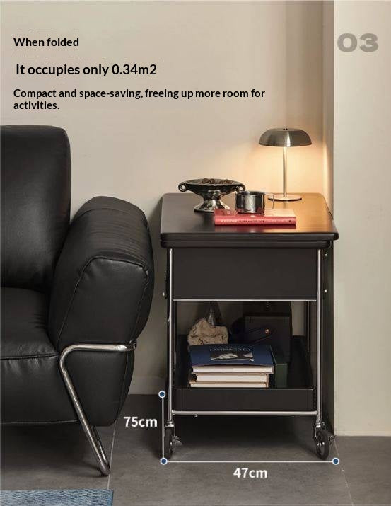 Tulipwood Solid Wood Foldable Coffee Table with Mobile Design