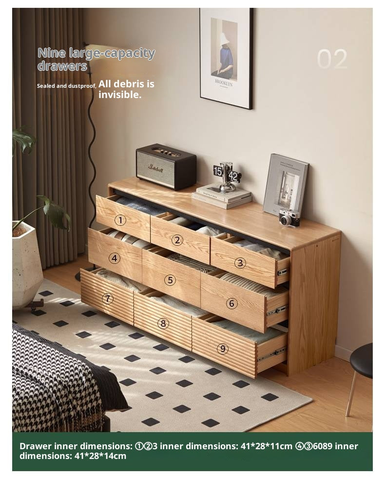 Oak Solid Wood Modern Minimalist Chest of Drawers
