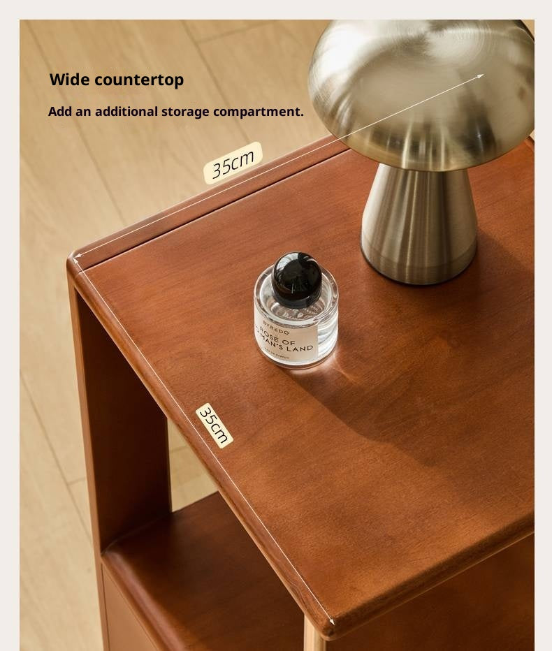 Poplar Solid Wood Vintage Style Mobile Bookshelf