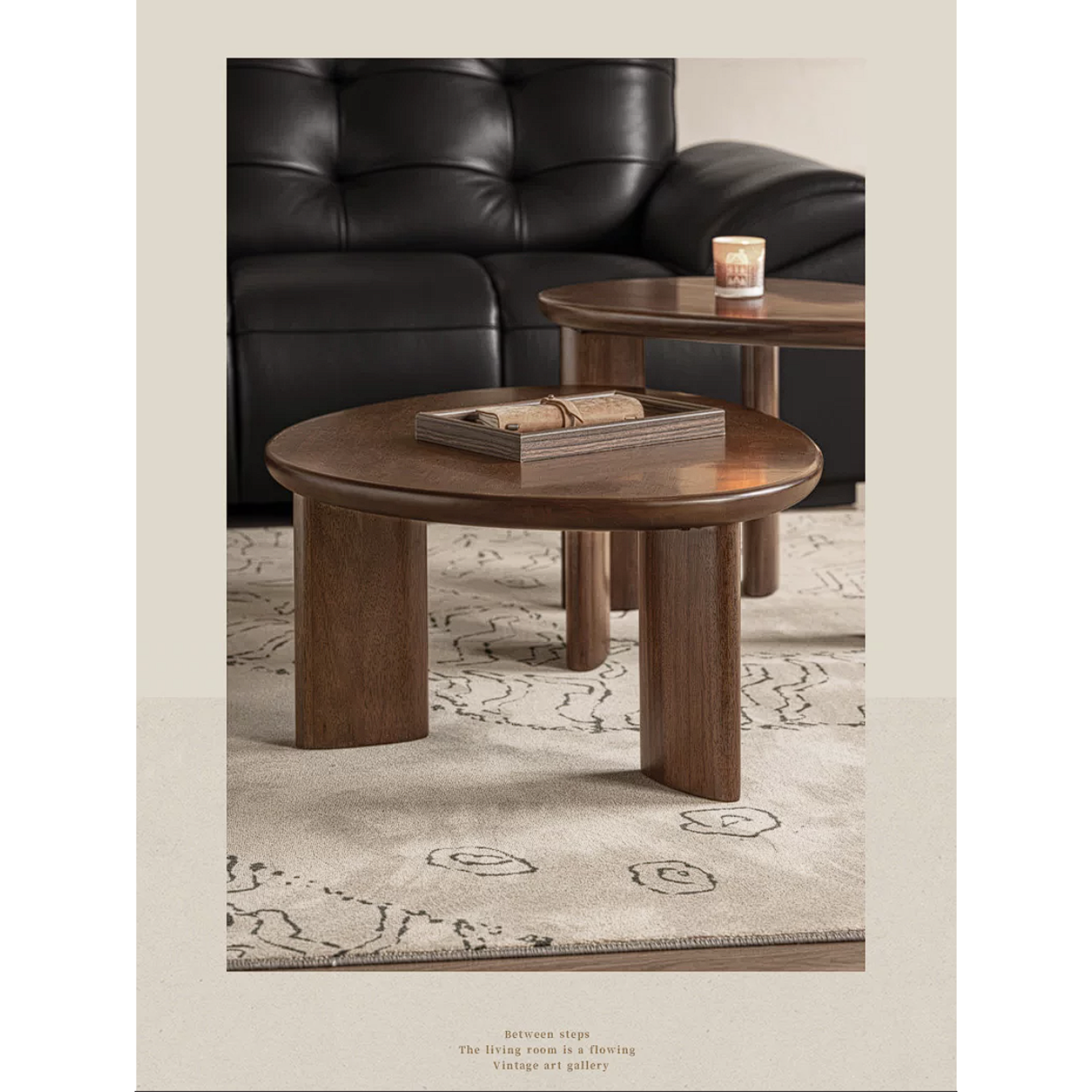 Golden Pearwood Solid Wood Coffee Table with Sculptural Form and Italian Inspired Design