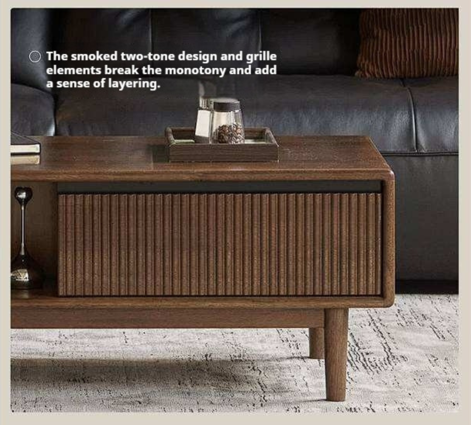 Solid Longan Hardwood Rectangular Coffee Table with Modern Italian Style