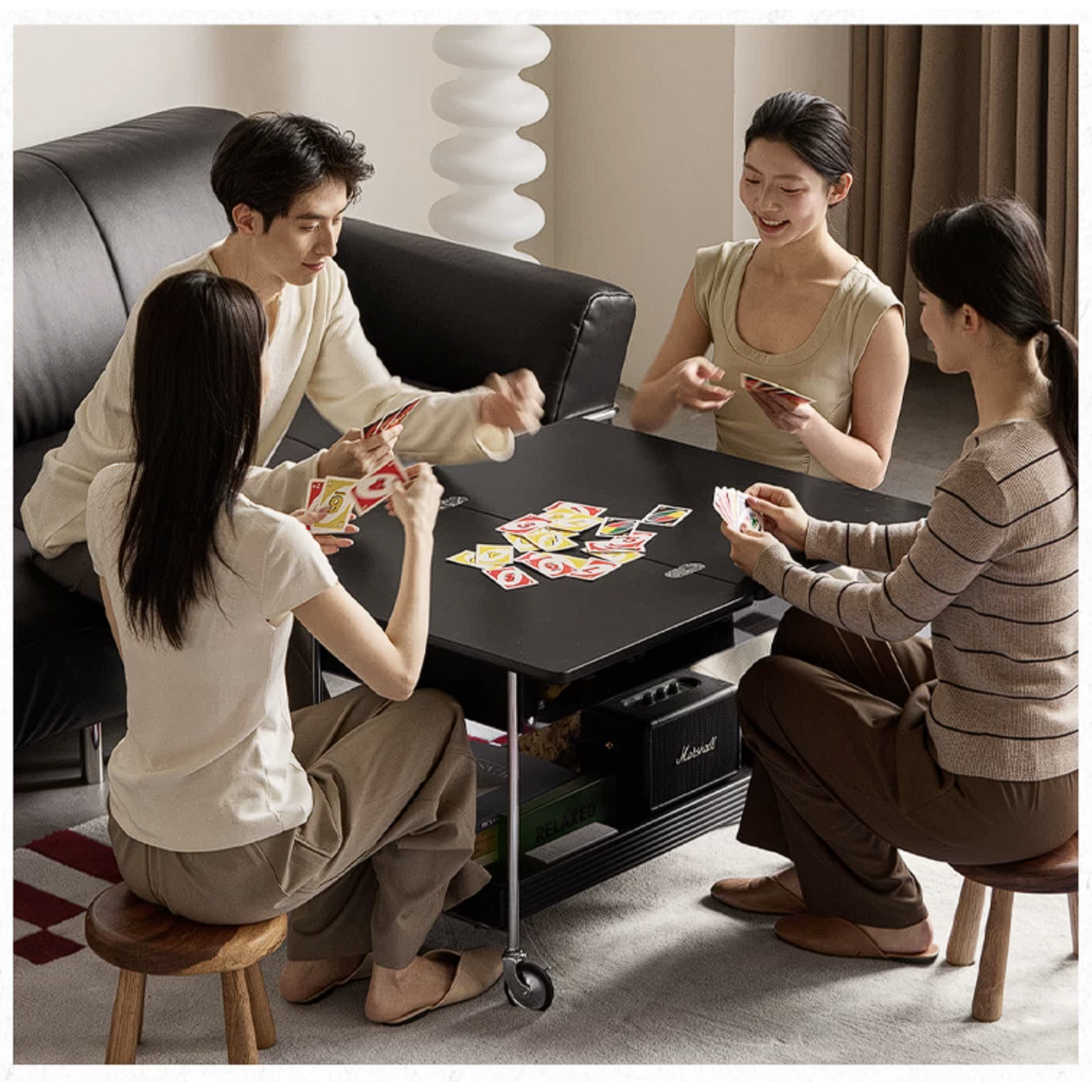 Tulipwood Solid Wood Foldable Coffee Table with Mobile Design