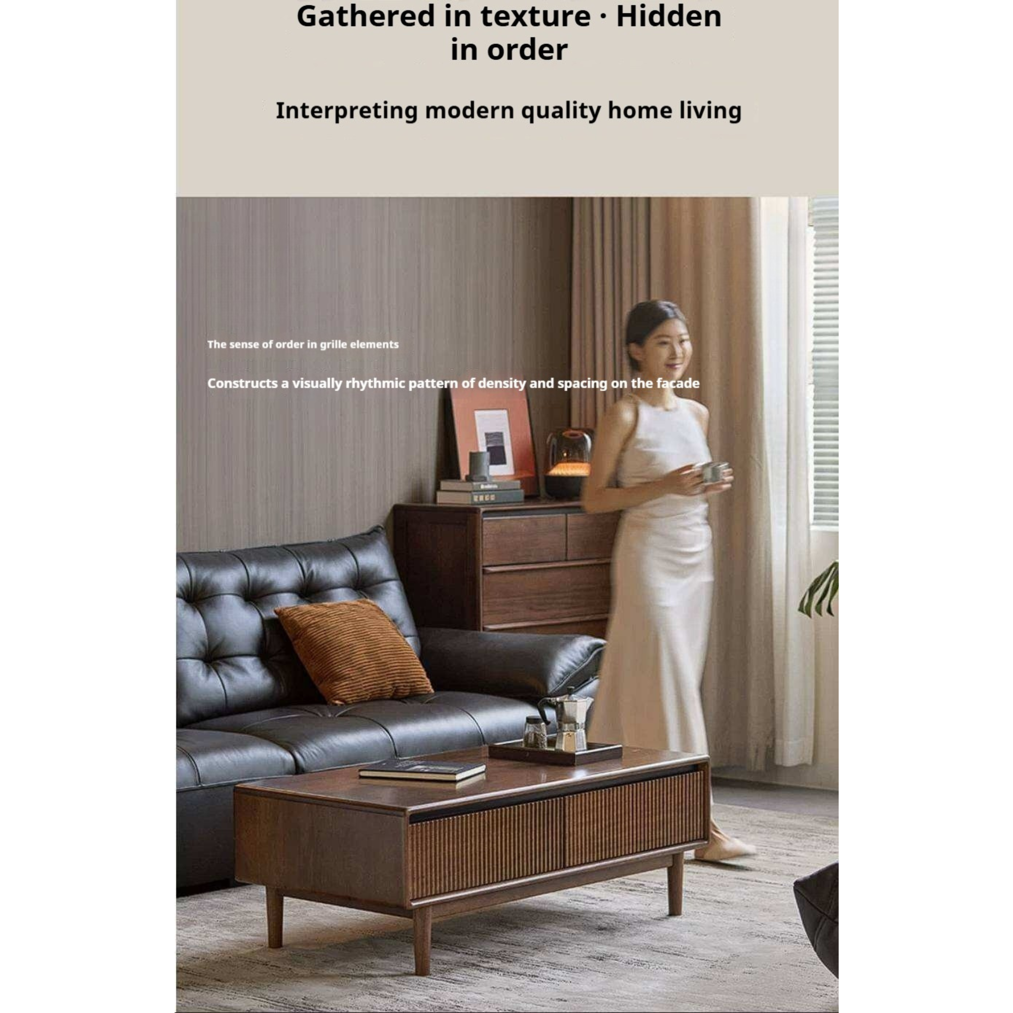 Golden Pearwood Solid Wood Rectangular Coffee Table with Modern Italian Style