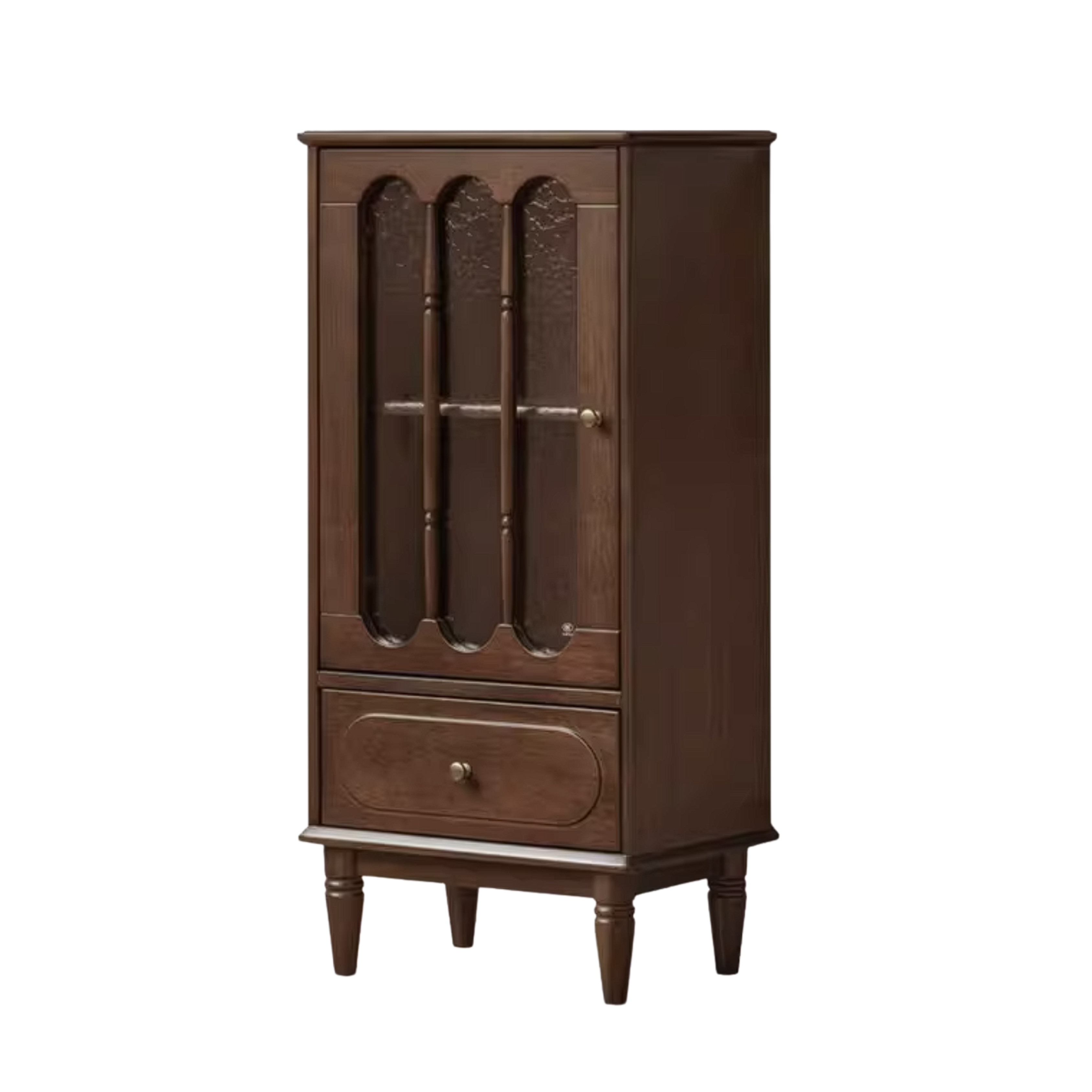 Golden Pearwood Solid Wood Side Cabinet French Retro Design