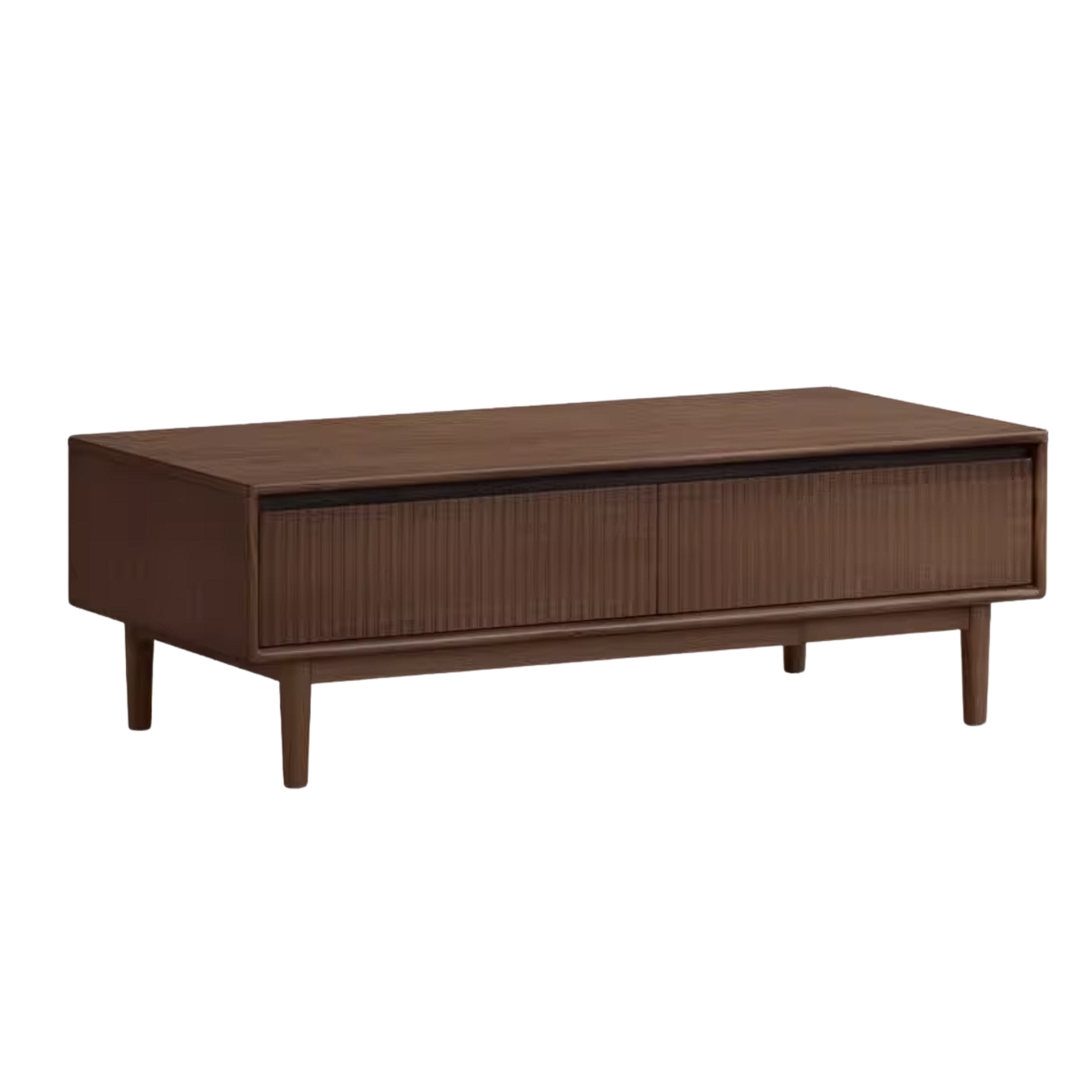 Golden Pearwood Solid Wood Rectangular Coffee Table with Modern Italian Style