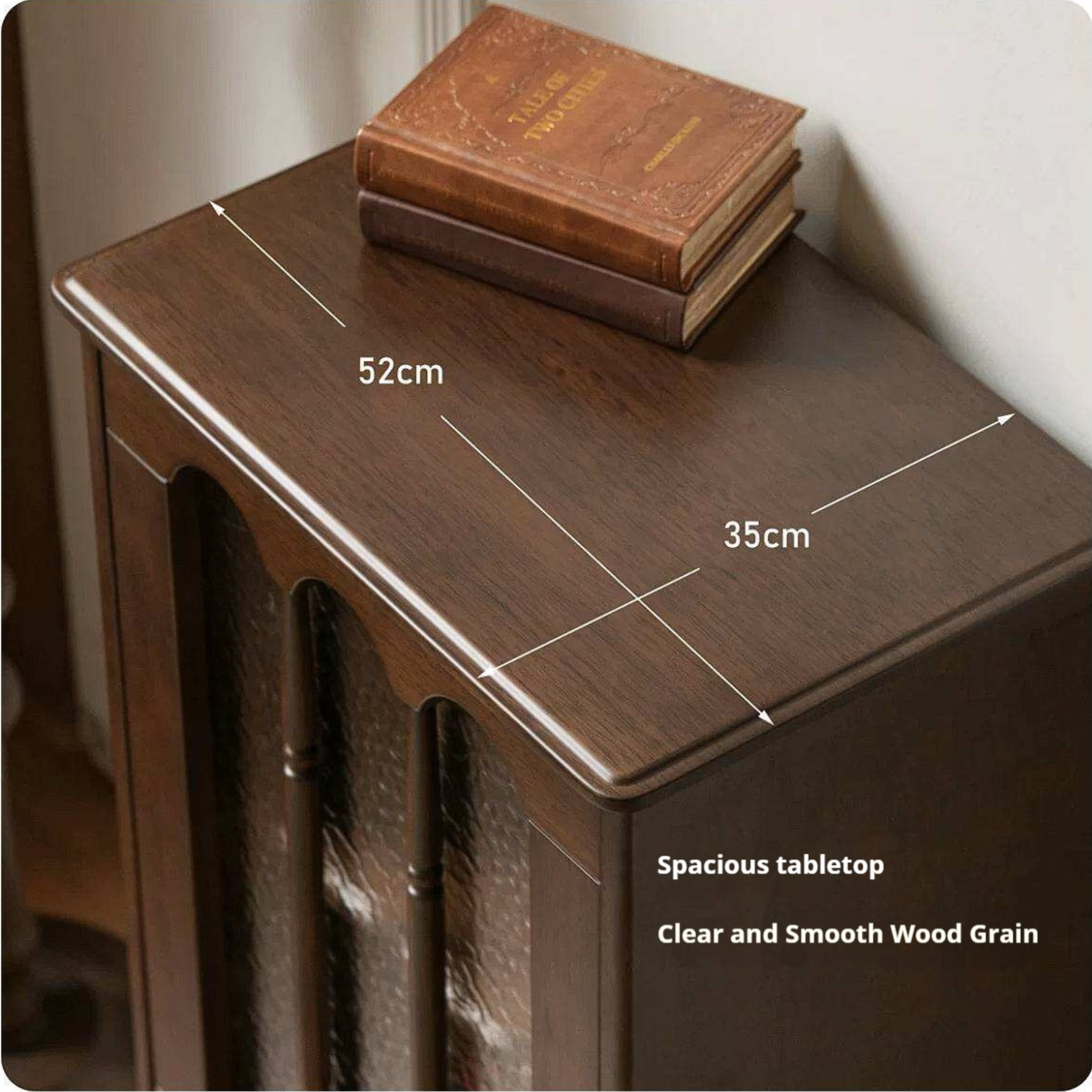 Golden Pearwood Solid Wood Side Cabinet French Retro Design