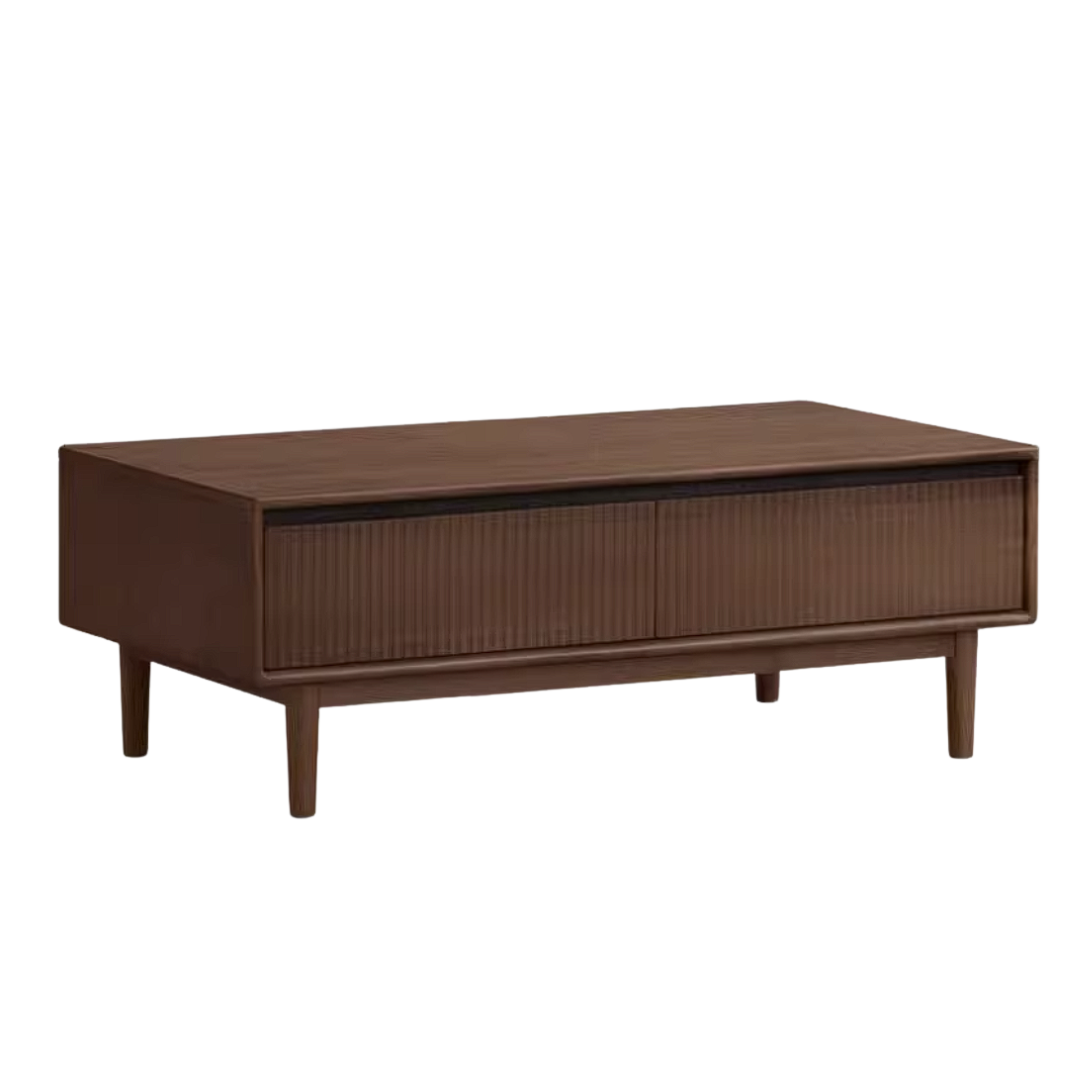 Golden Pearwood Solid Wood Rectangular Coffee Table with Modern Italian Style