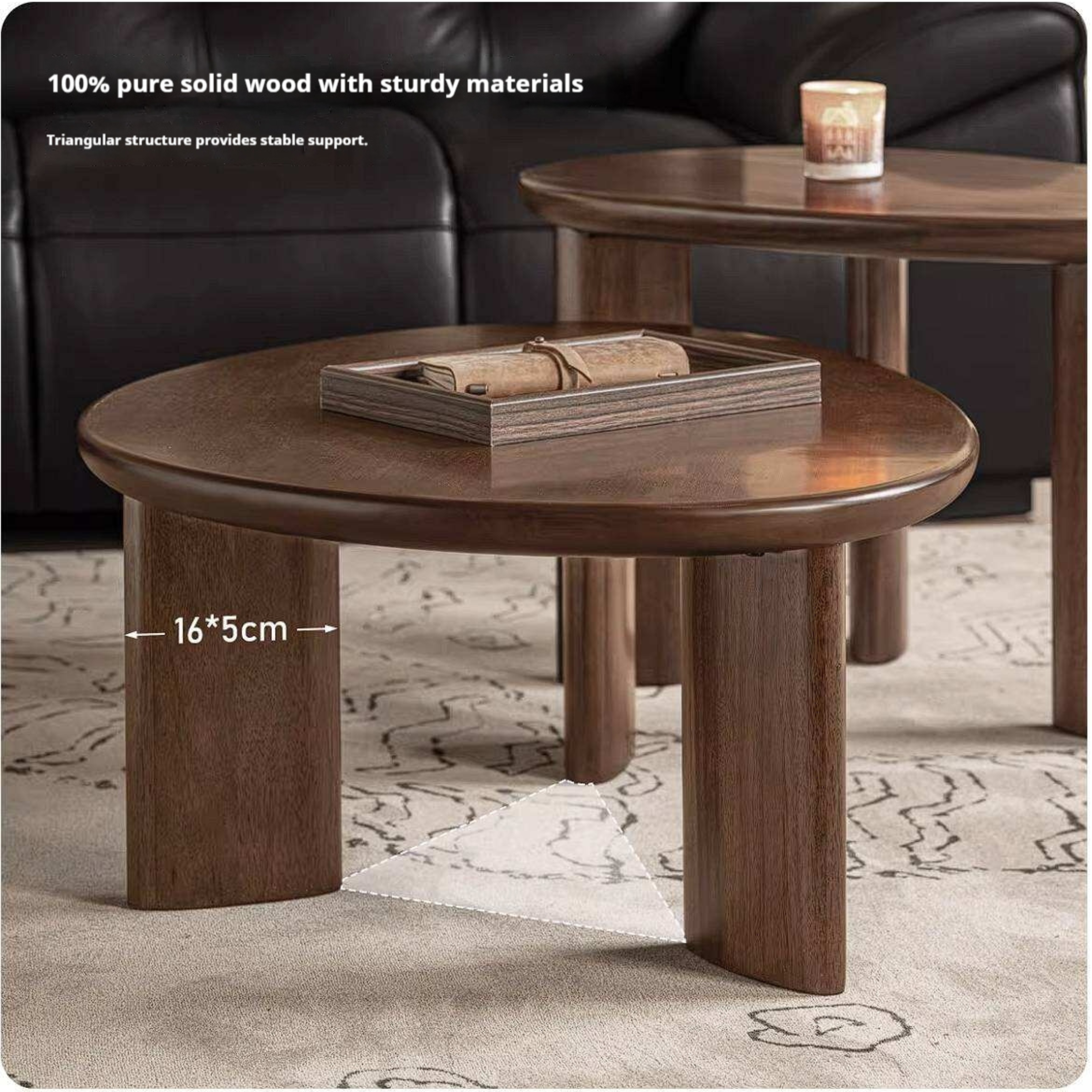 Golden Pearwood Solid Wood Coffee Table with Sculptural Form and Italian Inspired Design