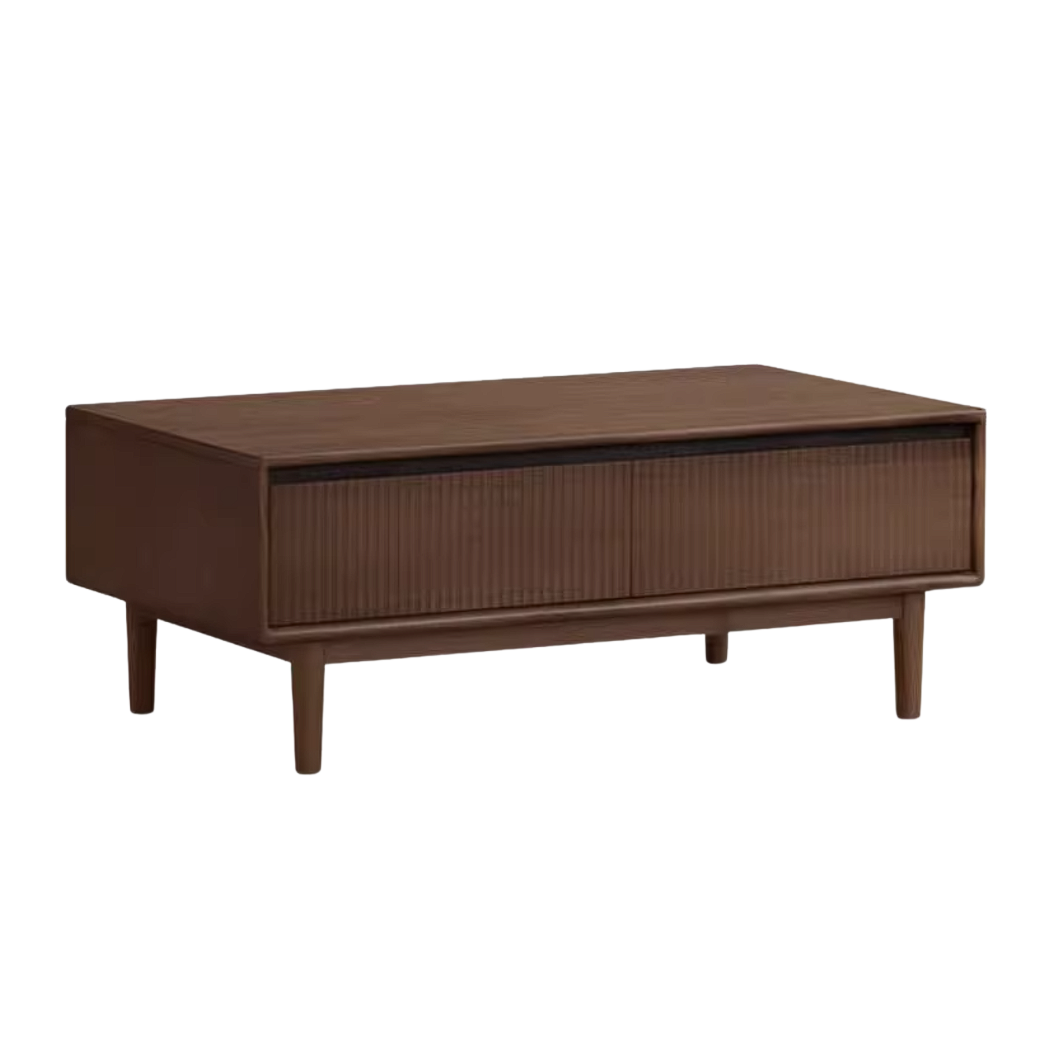 Golden Pearwood Solid Wood Rectangular Coffee Table with Modern Italian Style