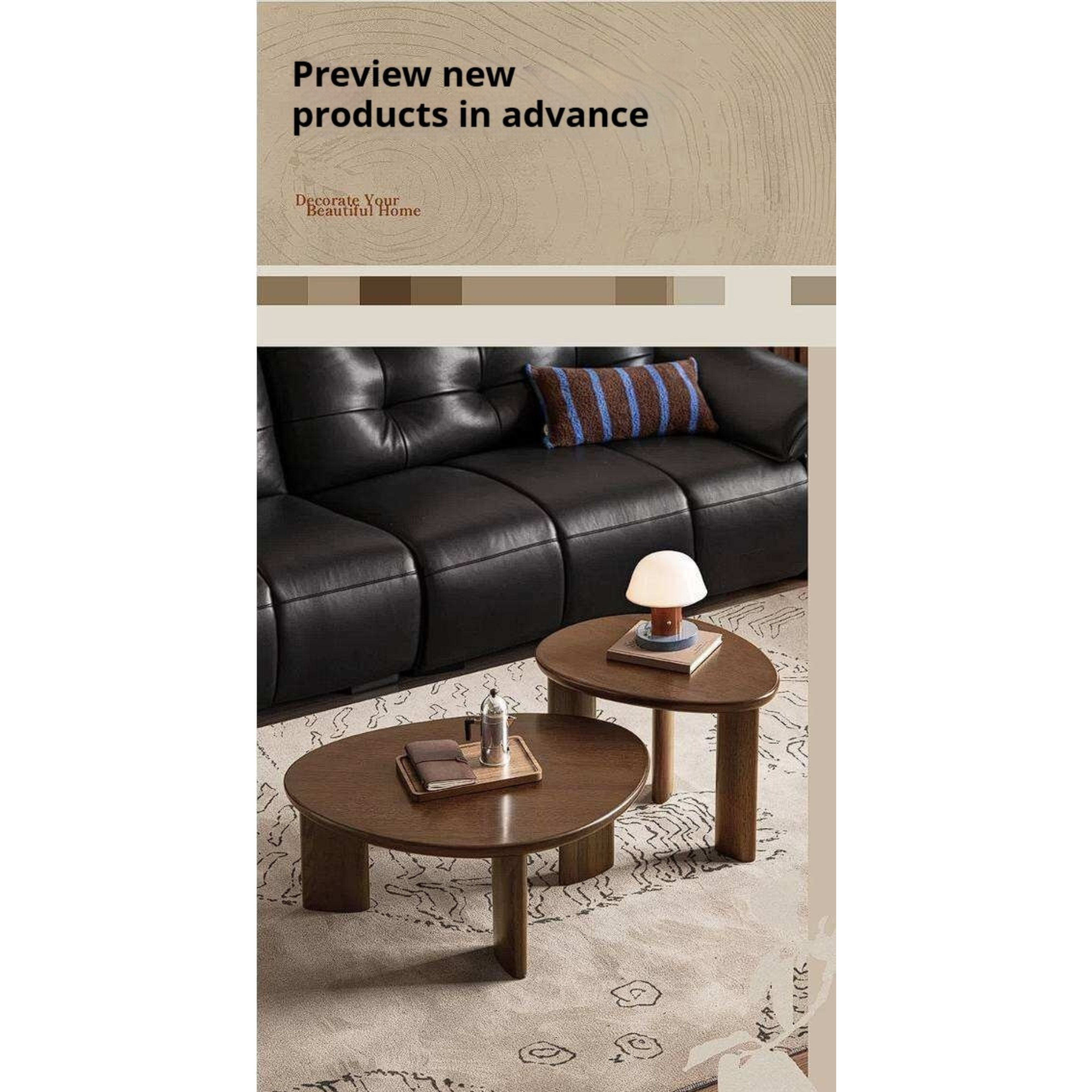 Golden Pearwood Solid Wood Coffee Table with Sculptural Form and Italian Inspired Design