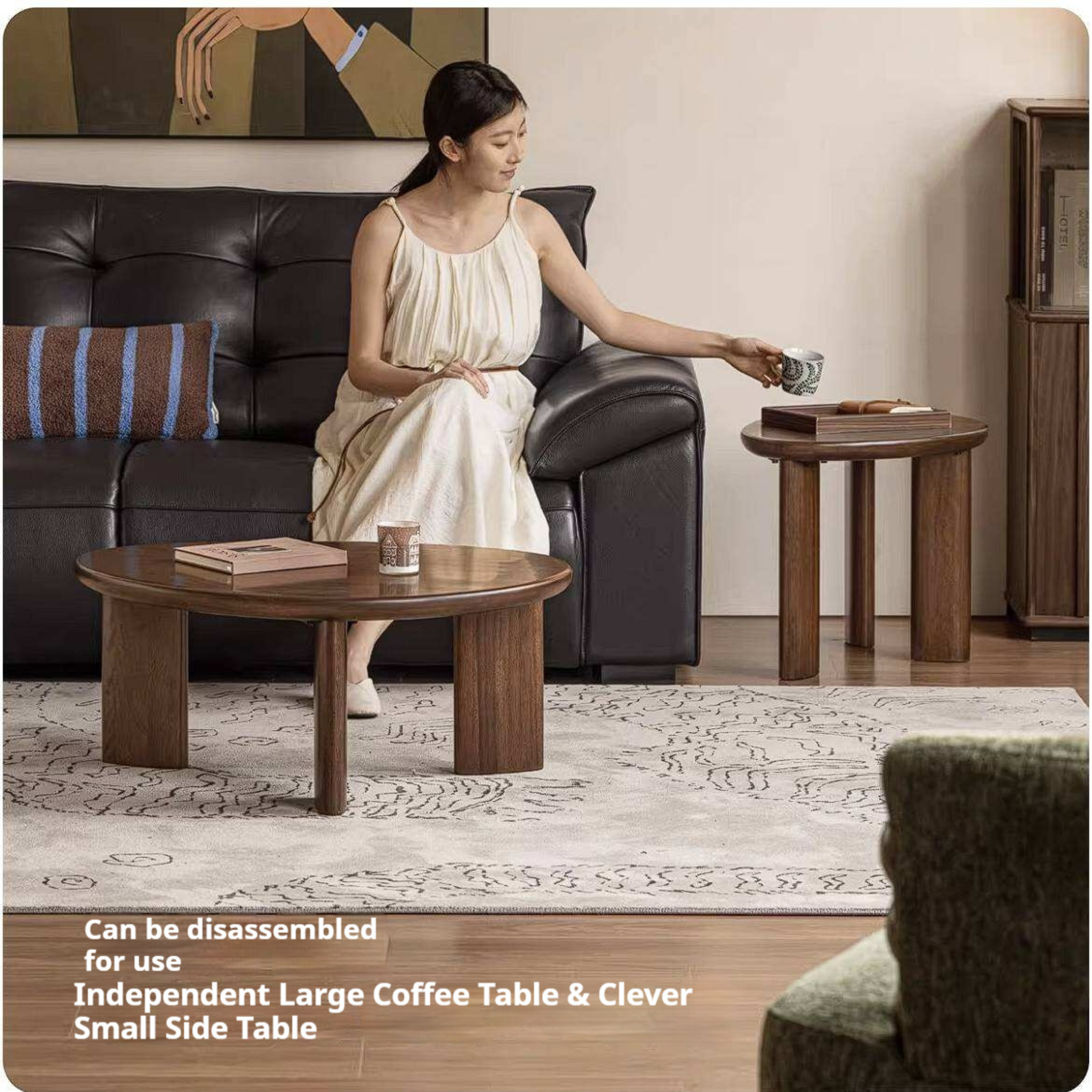 Golden Pearwood Solid Wood Coffee Table with Sculptural Form and Italian Inspired Design