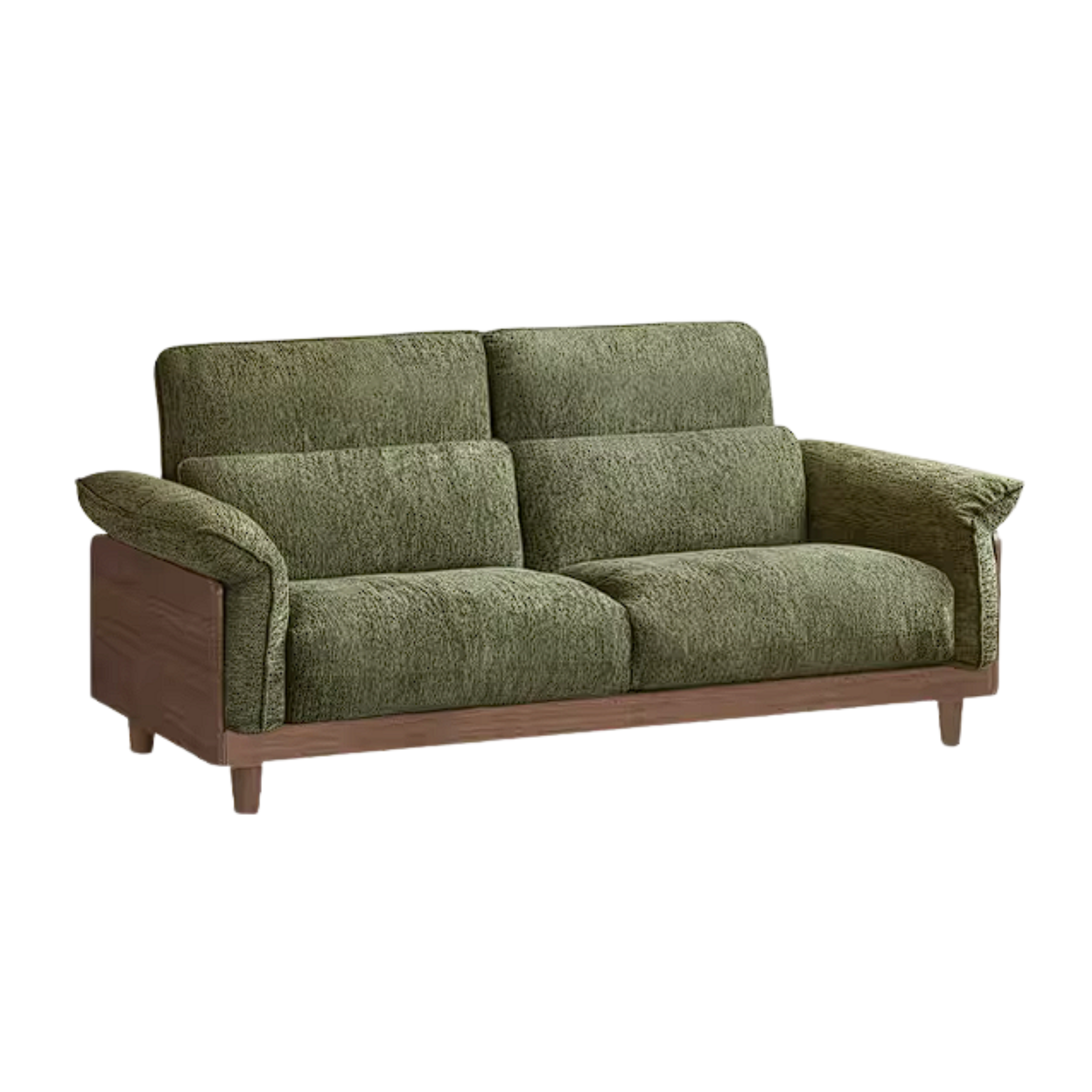 Black Walnut, Ash, Golden Sandalwood Solid Wood Genuine Top-Grain Leather, fabric High back Sofa