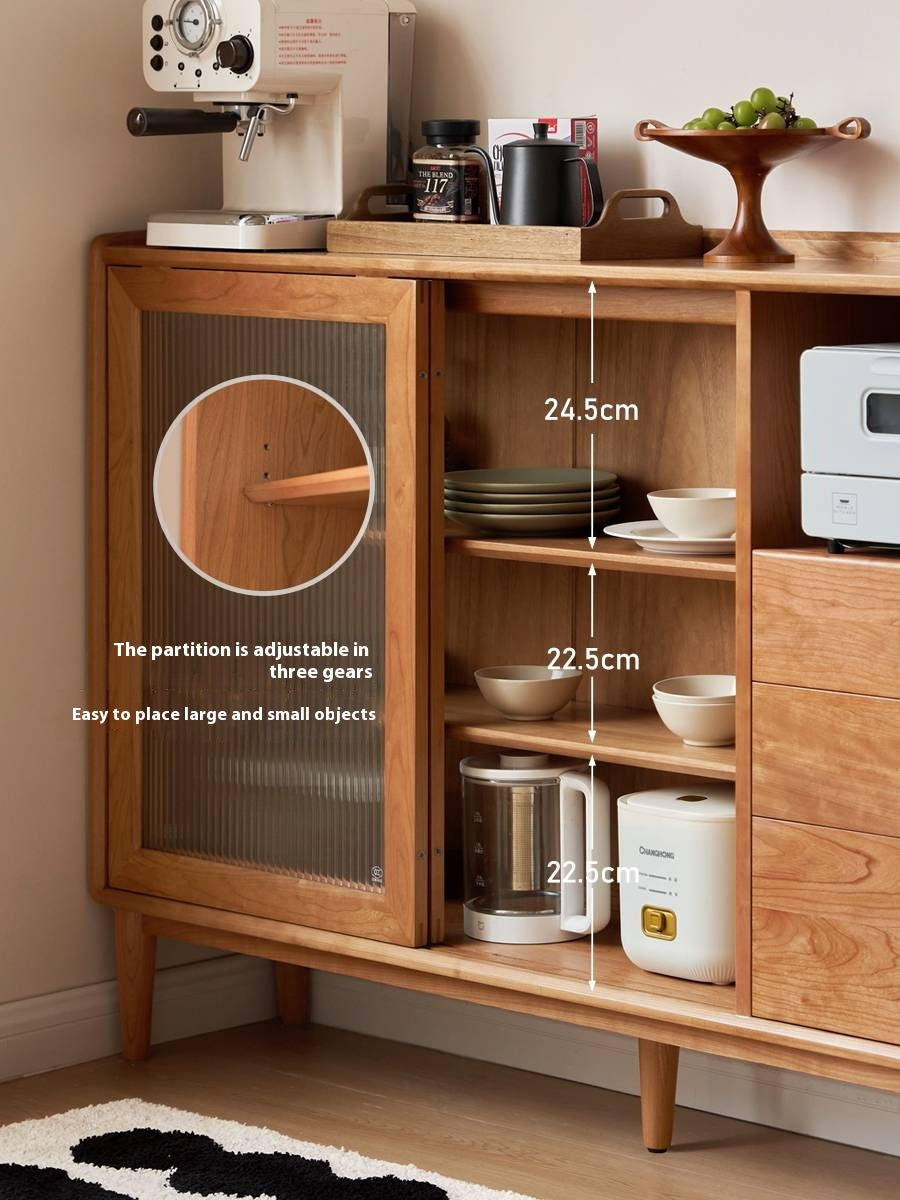 Cherry Solid Wood Ancient Style Ultra Thin Side Cabinet
