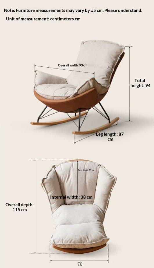 Fabric Rocking Lounge Chair with Soft Cushioned Seat - Best Seller
