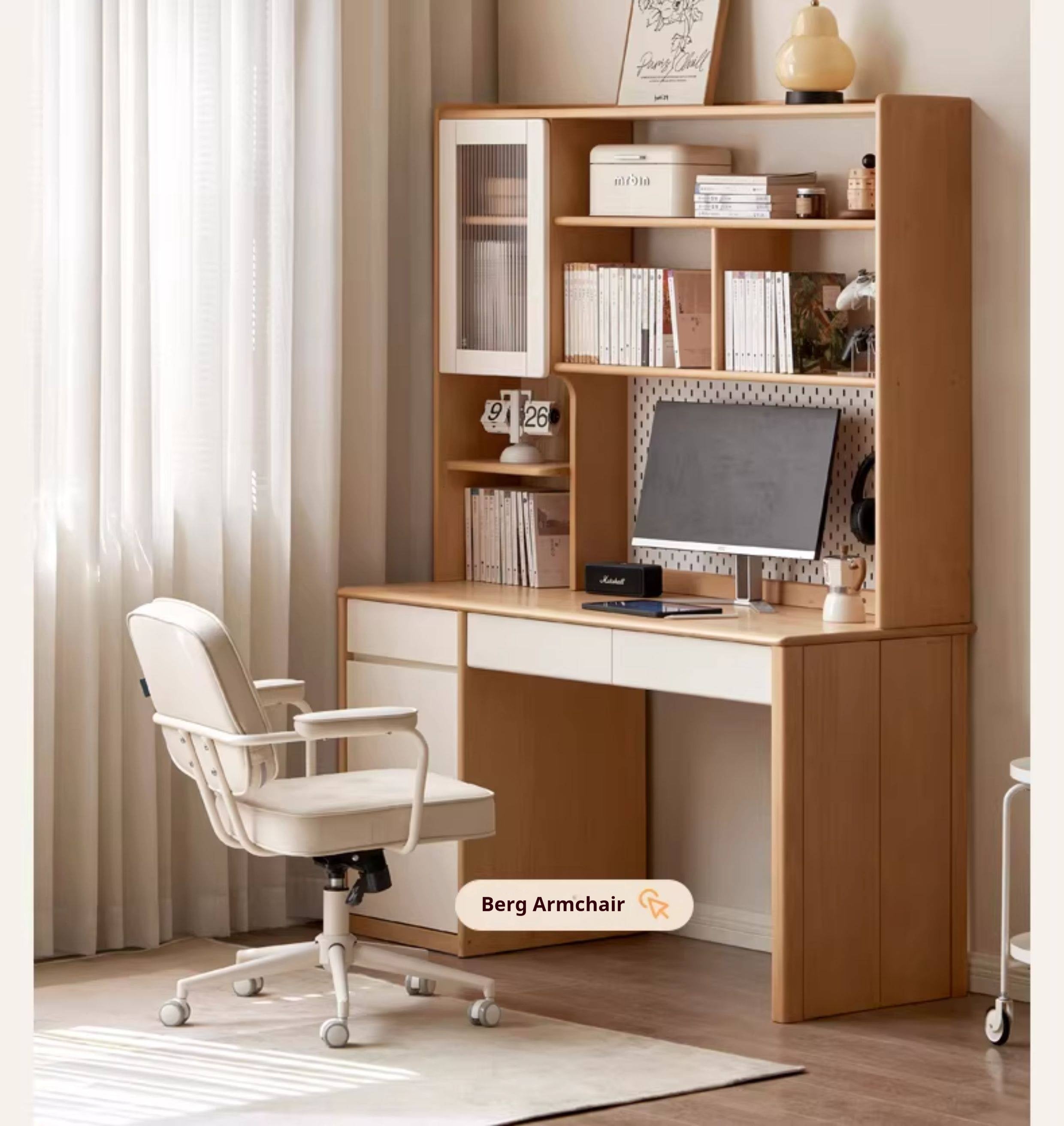 Beech Solid Wood Kids Desk Combination