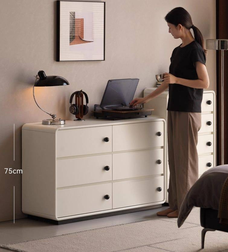 Solid Rubberwood Modern Drawer Chest