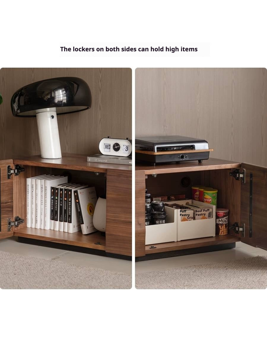 Solid Sandalwood, Black Walnut Solid Wood TV Cabinet Italian Light Luxury