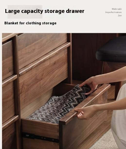 Black Walnut, Sandalwood Solid Wood Light Luxury Vanity Table.