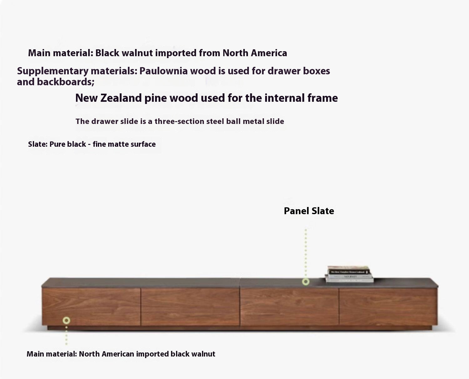Oak, Tulip Tree, Poplar, Black Walnut Solid Wood TV Stand
