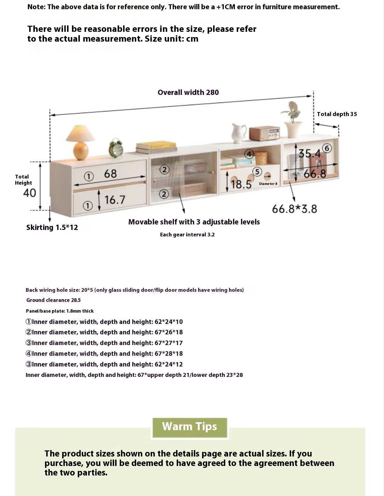 Solid RubberWood Module Combination TV Stand.