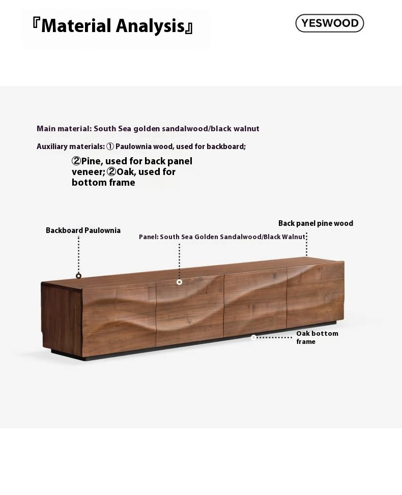 Black Walnut, Sandalwood Italian Light Luxury Style TV Stand