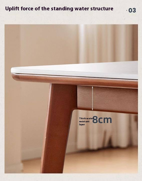 Tulipwood Solid Wood Rock Plate Dining Table