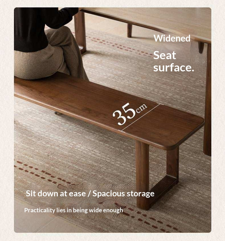 Black Walnut, White Ash Solid Wood Leisure Long Bench