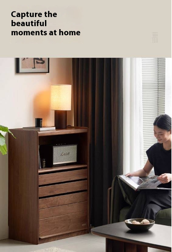 Black Walnut Solid Wood Side Cabinet