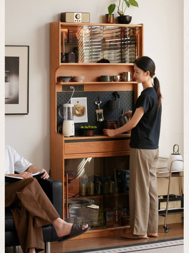 Cherry Solid Wood Ultra-thin Sideboard.
