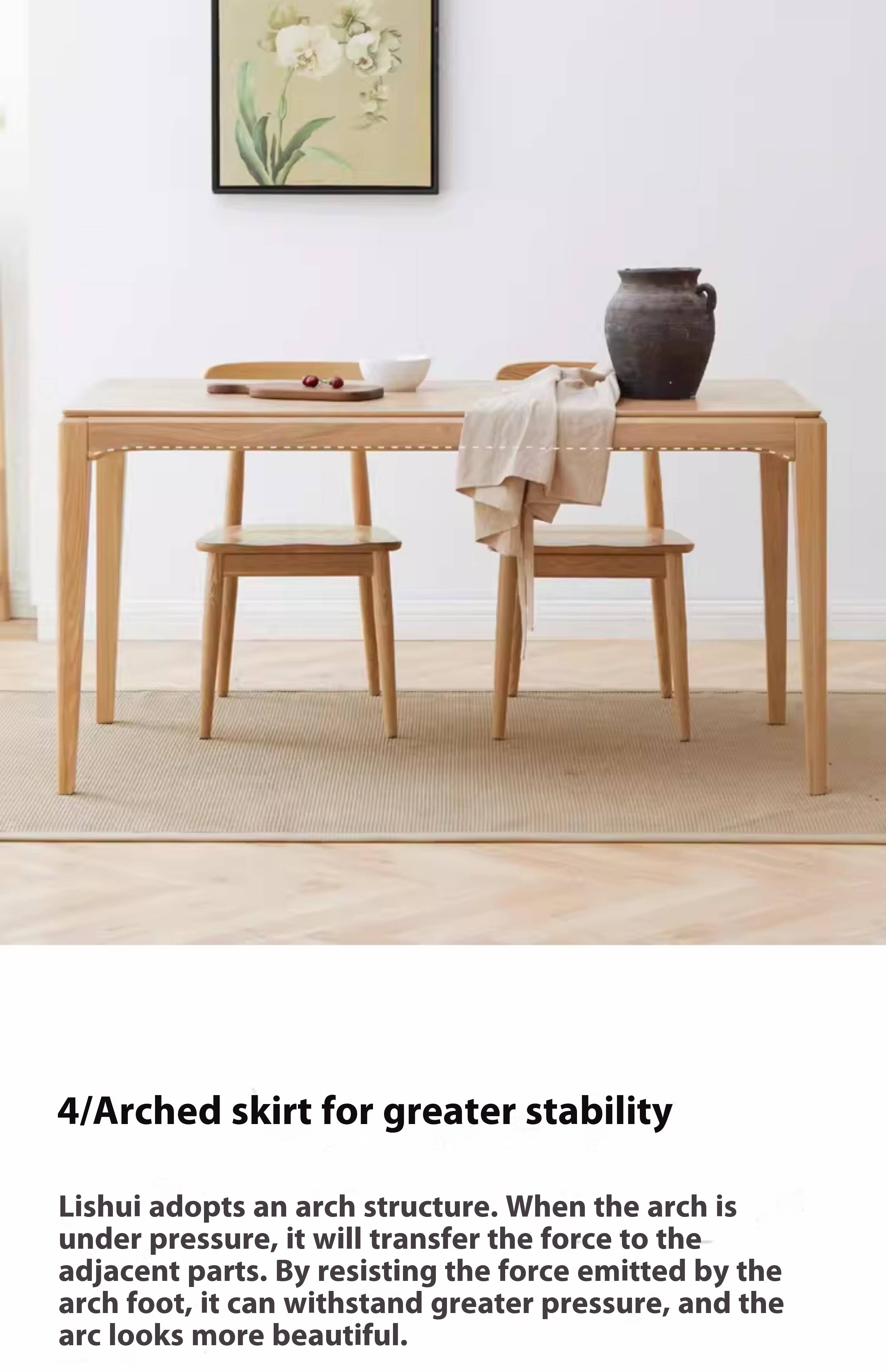 Ash Solid Wood Rectangular Modern Dining Table