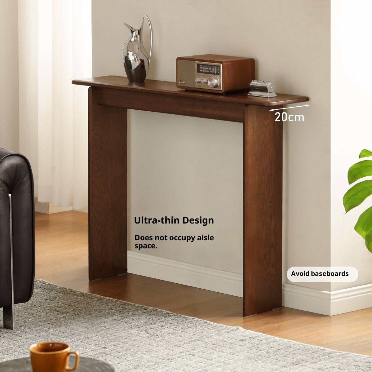 Oak Solid Wood Extra Narrow Entrance Table