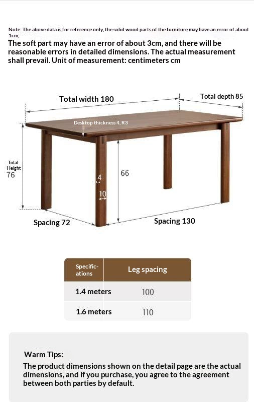 Black Walnut, Oak Solid Wood Large Board Dining Table