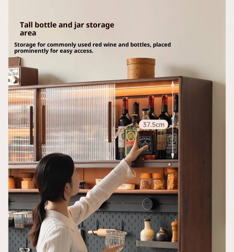 Sandalwood, Ash, White Ash Solid Wood Rock Board Modern Sideboard