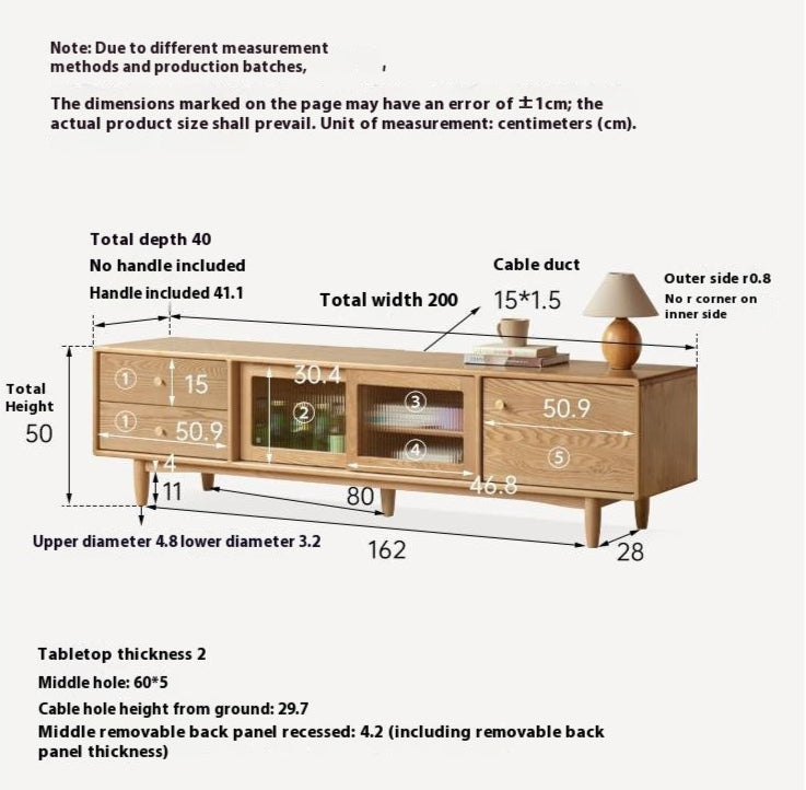 Ash Solid Wood Modern TV Cabinet