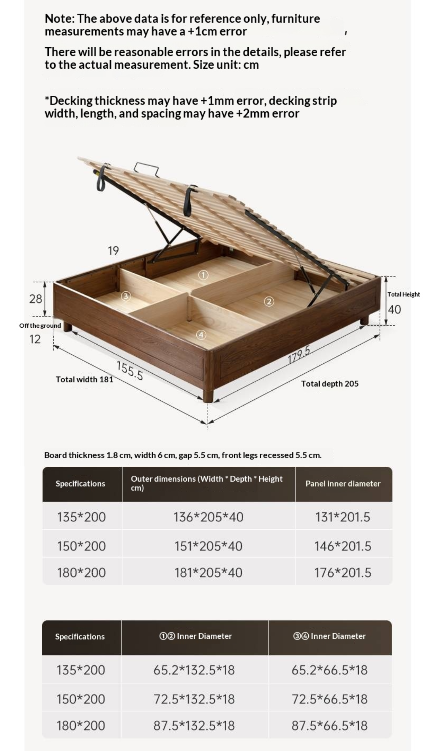 Oak Solid Wood Modern Platform Bed, Headboard-Free Box Bed