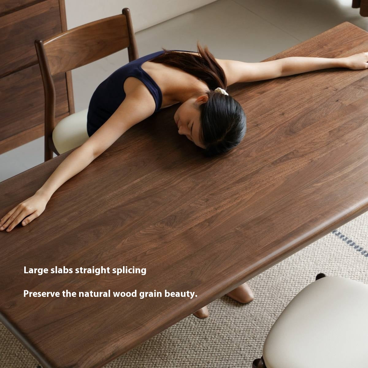 Black Walnut Solid Wood Rectangular Dining Table