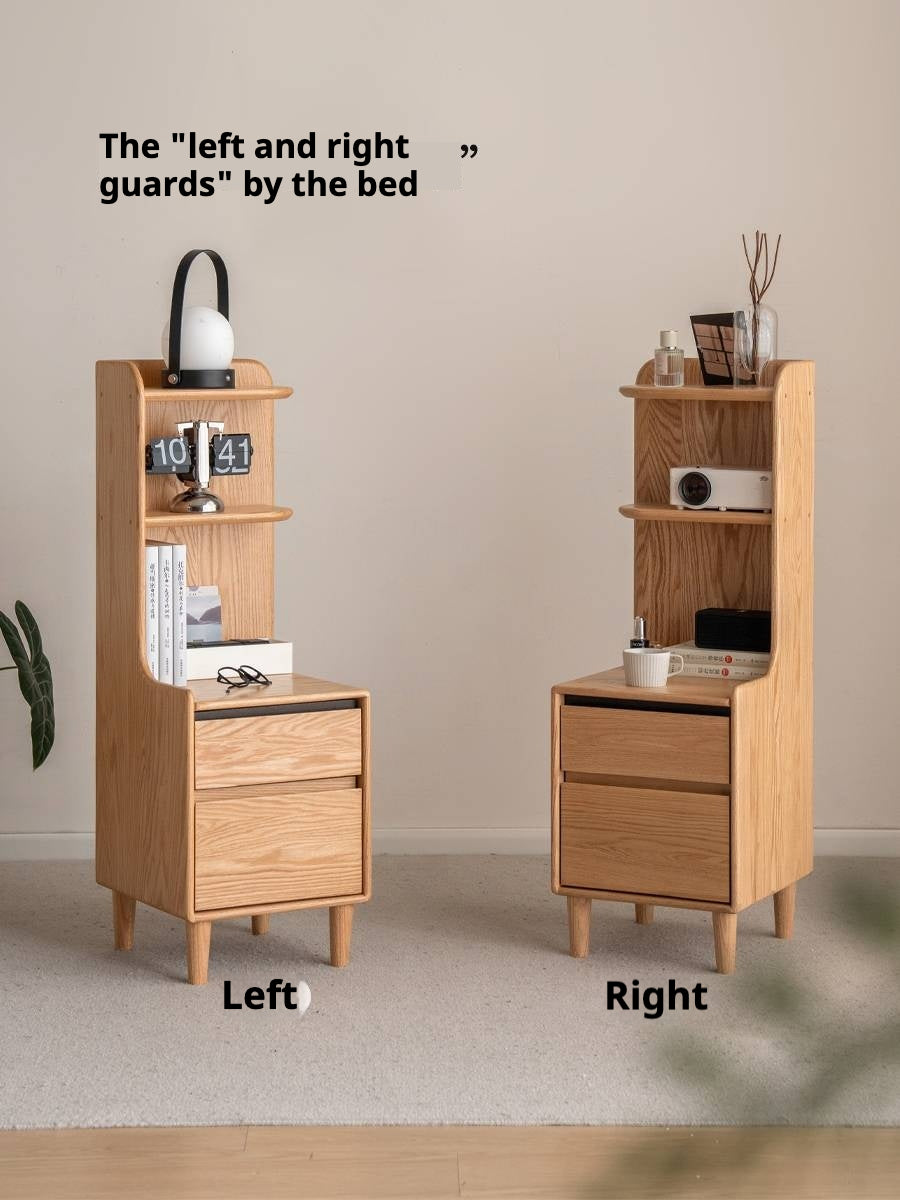Oak Solid Wood Modern Nightstand.