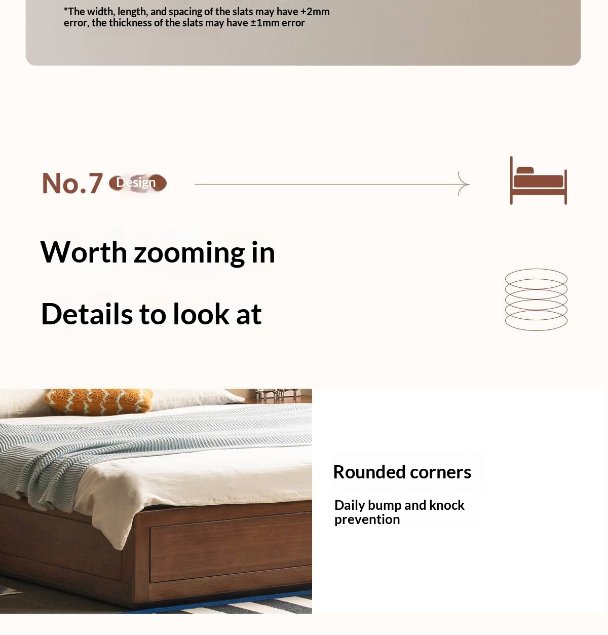 Golden Rosewood Solid Wood Bauhaus Storage Bed with Full Lift-Up Storage Box and Color-Block Headboard