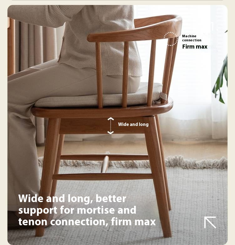 Black Walnut, Oak, Cherry Color Solid Wood Rotating Chair