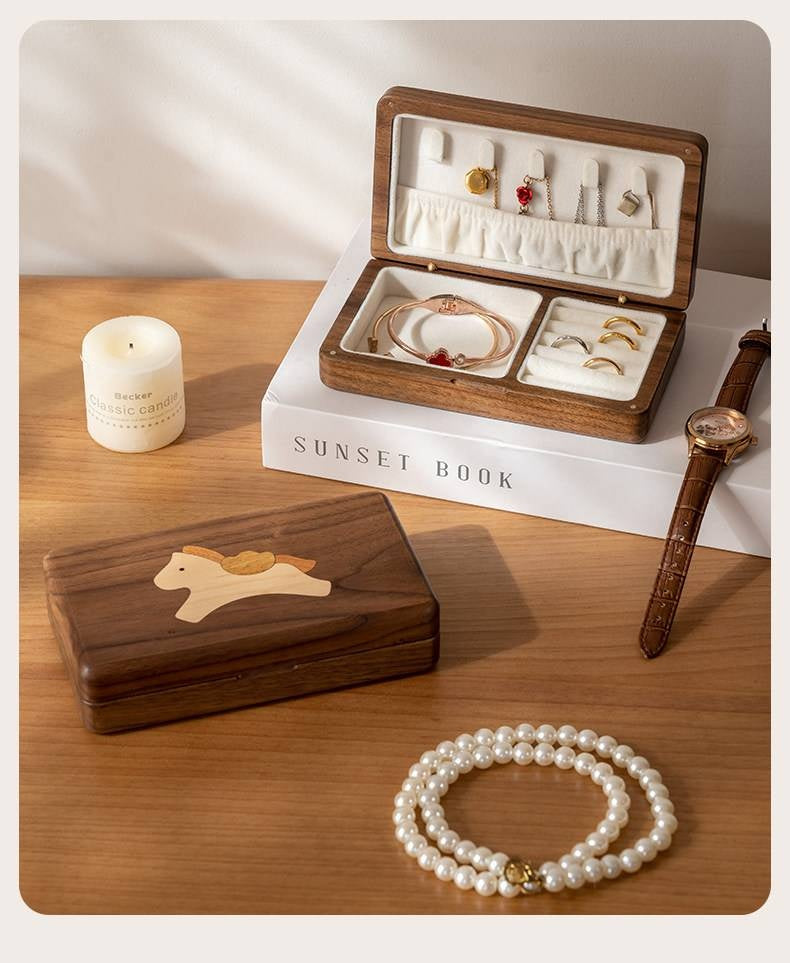 Black walnut, Cherry Solid Wood Handmade Jewelry Box