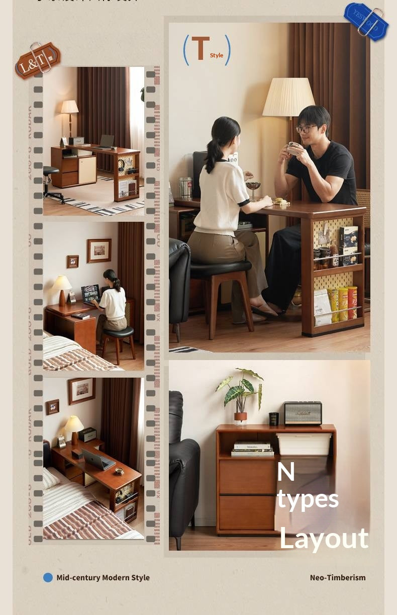 Poplar Solid Wood Antique Style Office Desk