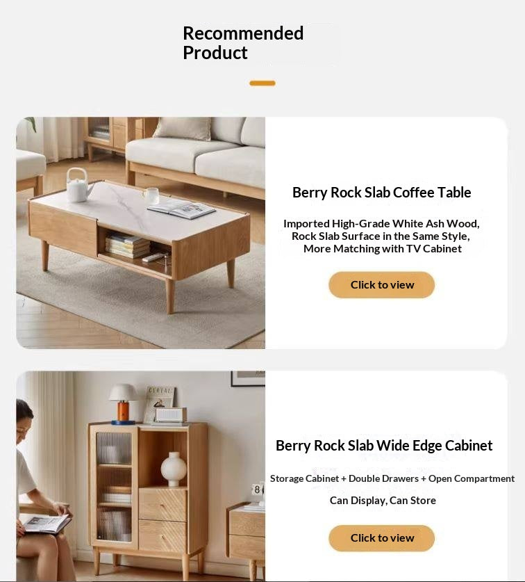 Ash Solid Wood TV Stand Rock Slab.