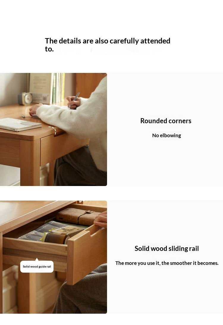Beech Solid Wood Study Computer Office Desk