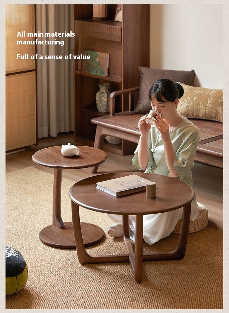 Ash Solid Wood Round Coffee Table