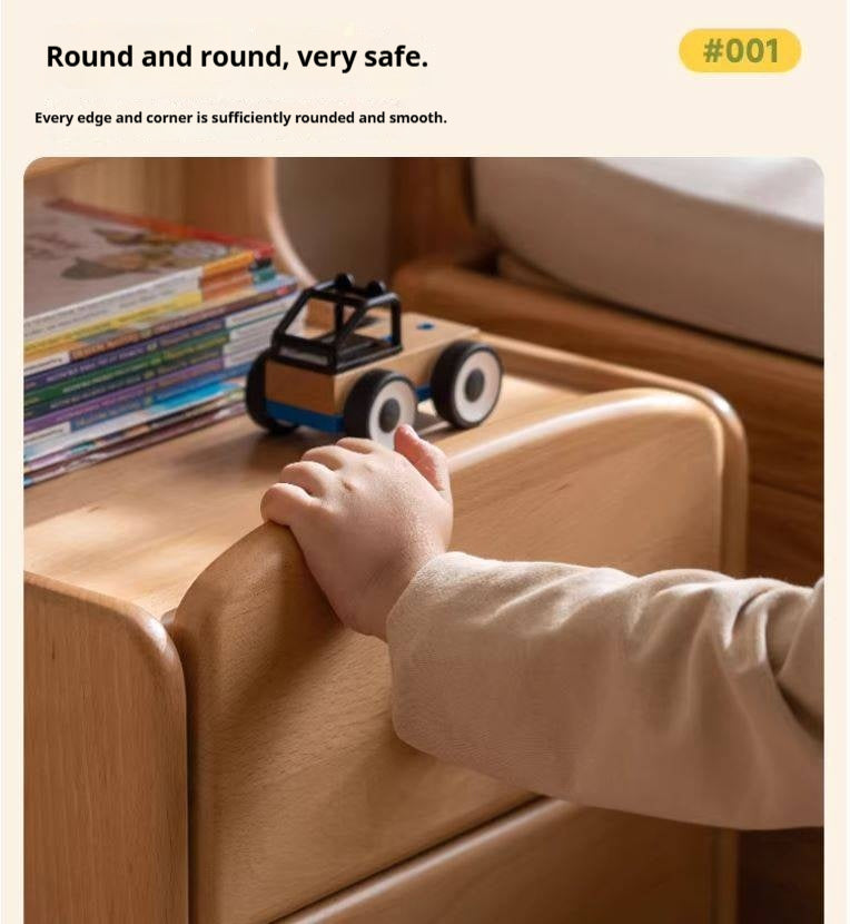 Beech Solid Wood Children's Nightstand Modern Minimalist