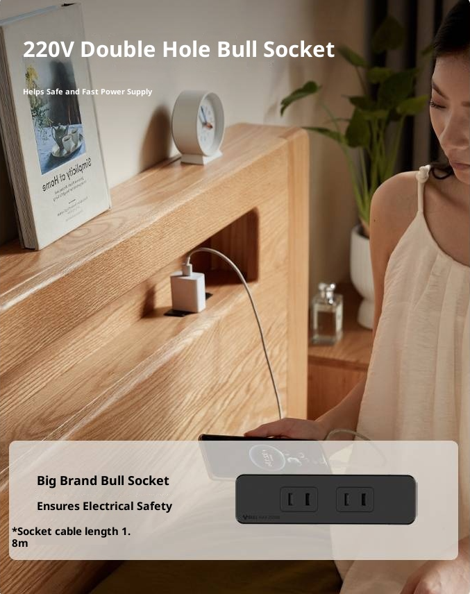 Oak Solid Wood Modern Minimalist Multifunctional with Light Box Bed