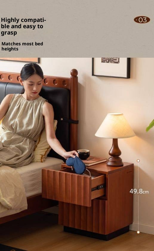 Poplar, Black Walnut Solid Wood Antique Style Nightstand